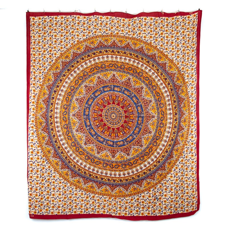 Přehoz -Mandala Elephant Garden Červená 220x210